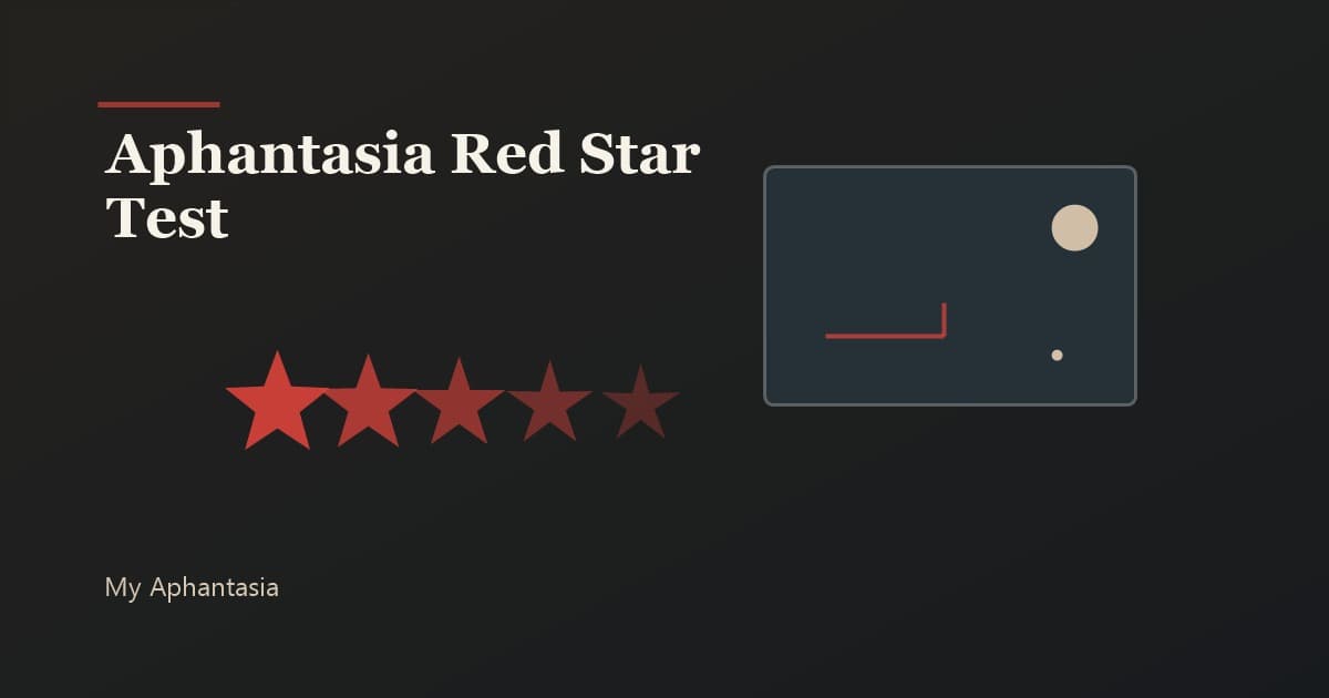 Red star fading from vivid to blank, showing the aphantasia red star test and mind's eye imagery spectrum.